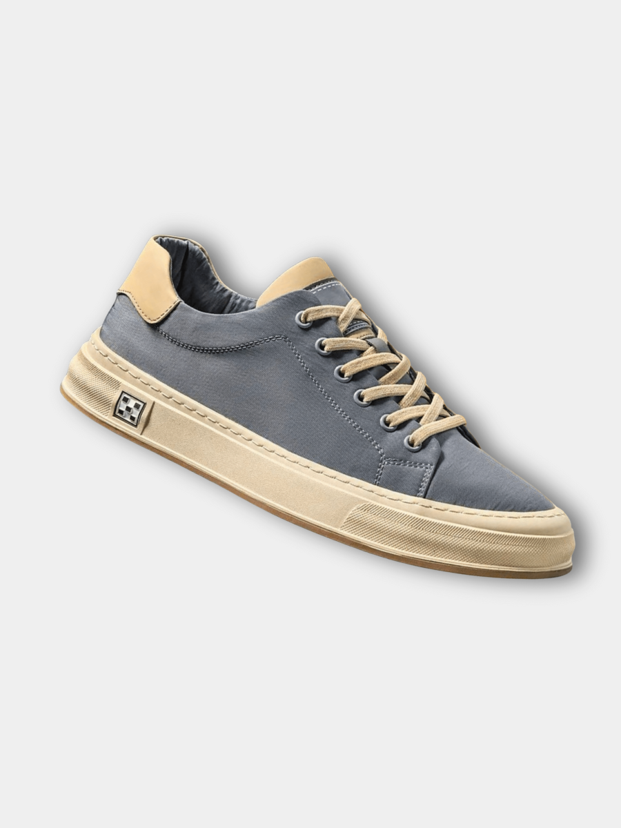 Baskets en toile à profil bas pour homme, coloris brume océanique et noir obsidienne