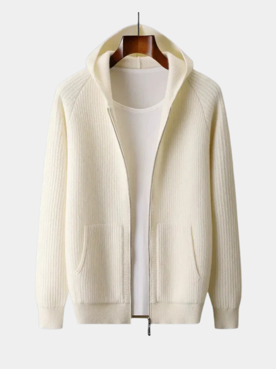 Sweat à capuche en laine mérinos pour homme avec texture en nid d'abeille