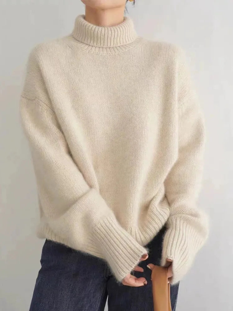 Damen Rollkragenpullover | Weicher Langarmpullover | Elegant & Warm für Herbst & Winter