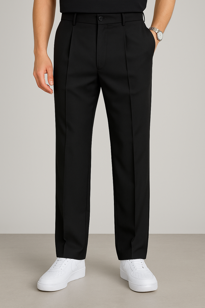 Elegante Herren Hose mit weitem Bein | Leichte Stoffhose | Modernes Design für Business & Freizeit