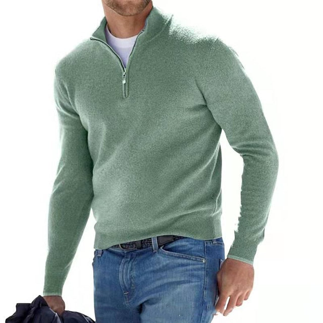 Herrenpullover V-Ausschnitt | Strickpullover Winter Herbst | Warm & Atmungsaktiv | Feinwolle