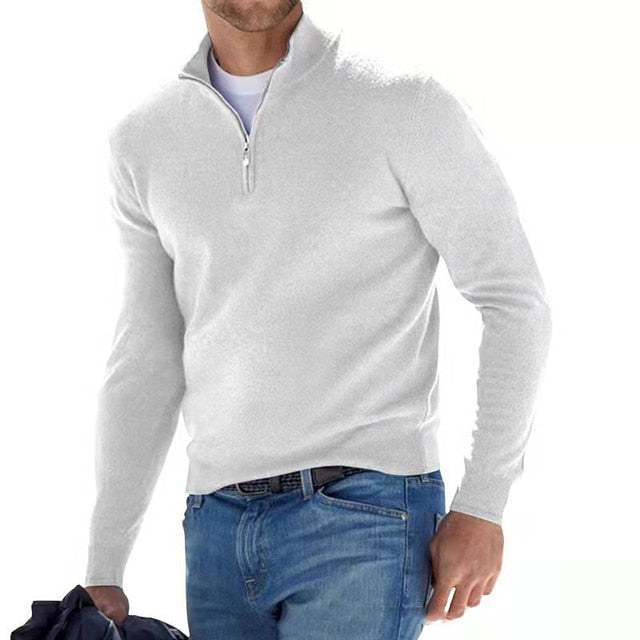 Herrenpullover V-Ausschnitt | Strickpullover Winter Herbst | Warm & Atmungsaktiv | Feinwolle
