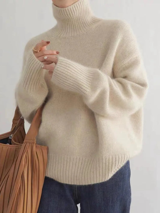 Damen Rollkragenpullover | Weicher Langarmpullover | Elegant & Warm für Herbst & Winter