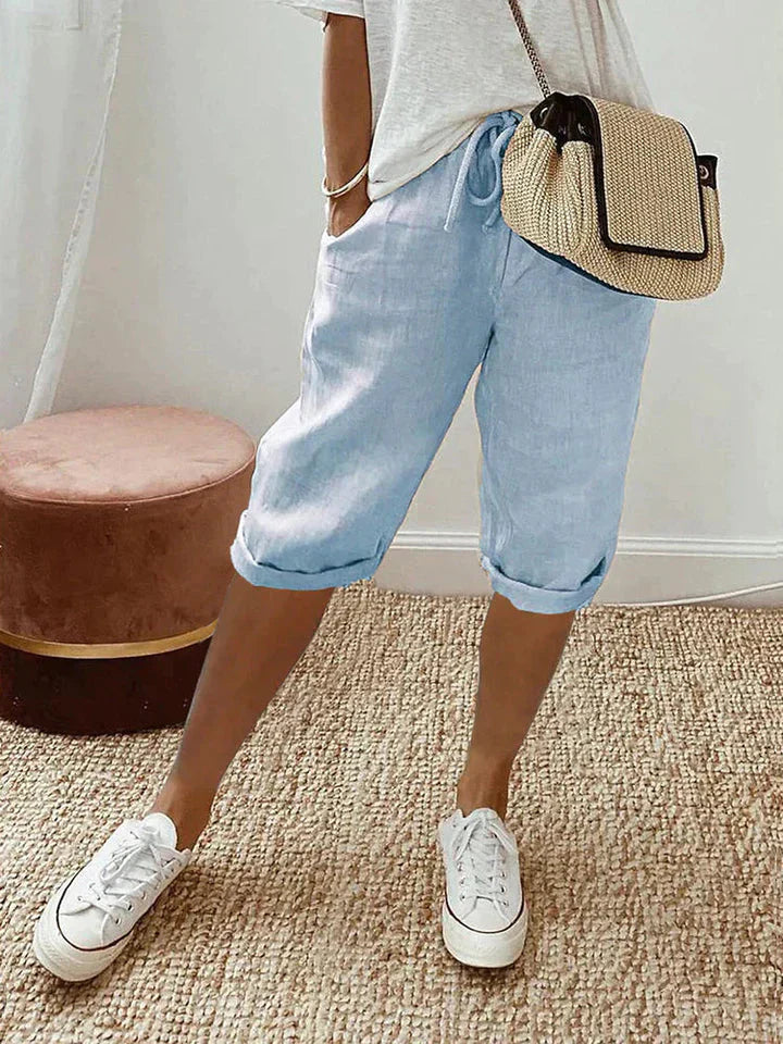 Amy – Baumwoll- und Leinen-Shorts für Damen