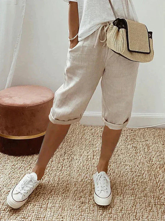 Amy – Baumwoll- und Leinen-Shorts für Damen