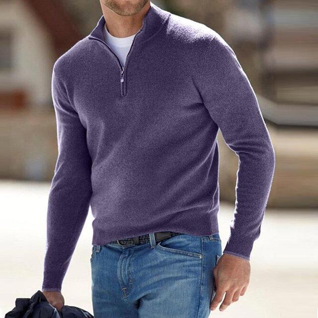 Herrenpullover V-Ausschnitt | Strickpullover Winter Herbst | Warm & Atmungsaktiv | Feinwolle