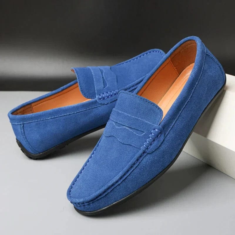 Mocassins à brides pour homme au profil bas avec bande décorative et coutures apparentes